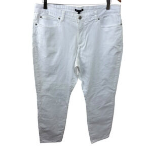 Eileen Fisher NEW 14 White Slim Ankle Jeans 35 X 28 Coastal Closet Staple